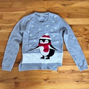 Christmas Holiday Winter Snowman Sweater Girls Size 8-10
